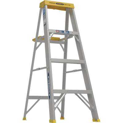 Werner 4 Ft. Aluminum Step Ladder with 250 Lb. Load Capacity Type I Ladder Rating